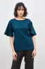 Gracious Contrast Piping Top - Teal sold by Salt Attire