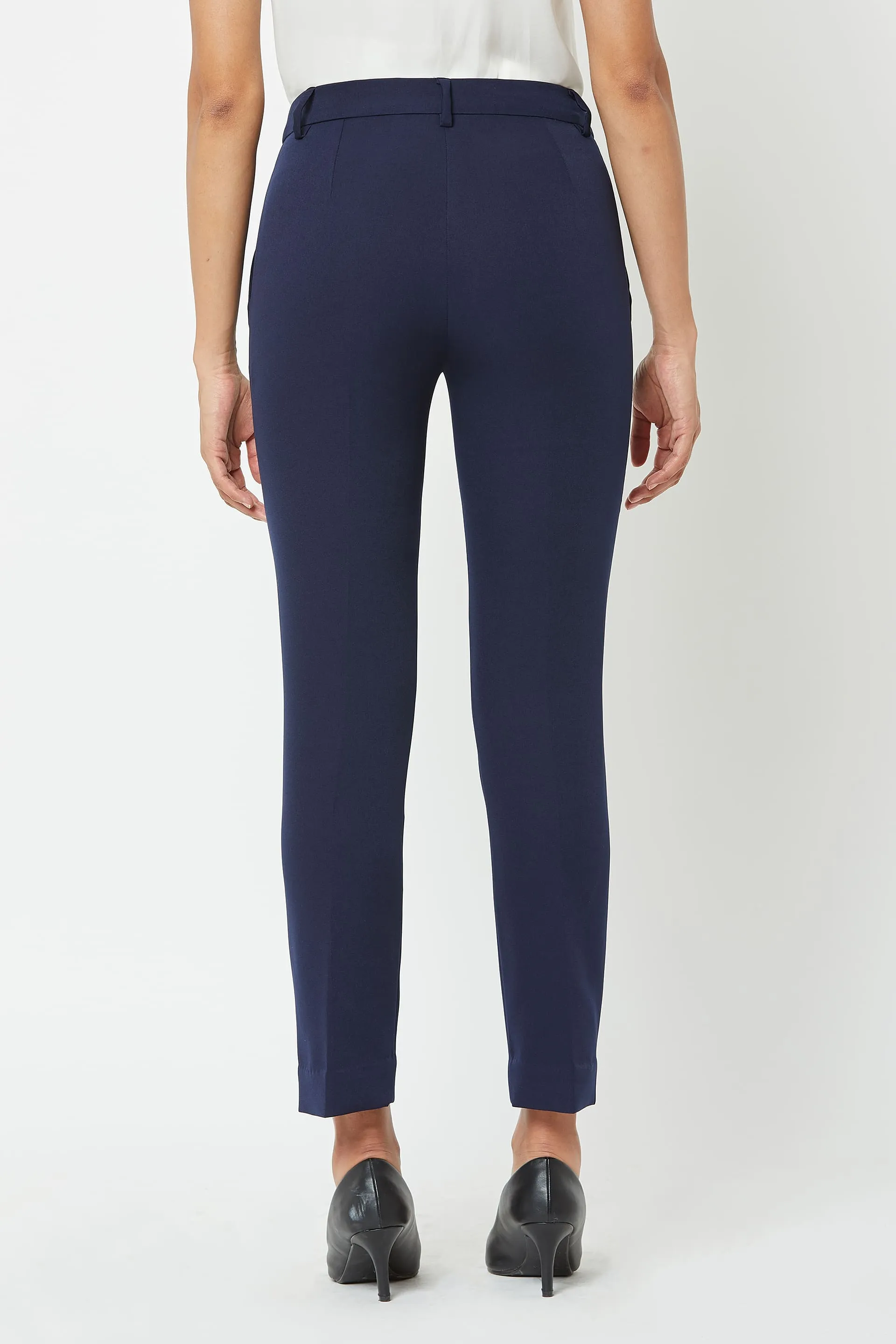 Earnest Mid Rise Slim Pant - Navy Blue sold by Salt Attire product image thumbnail 3