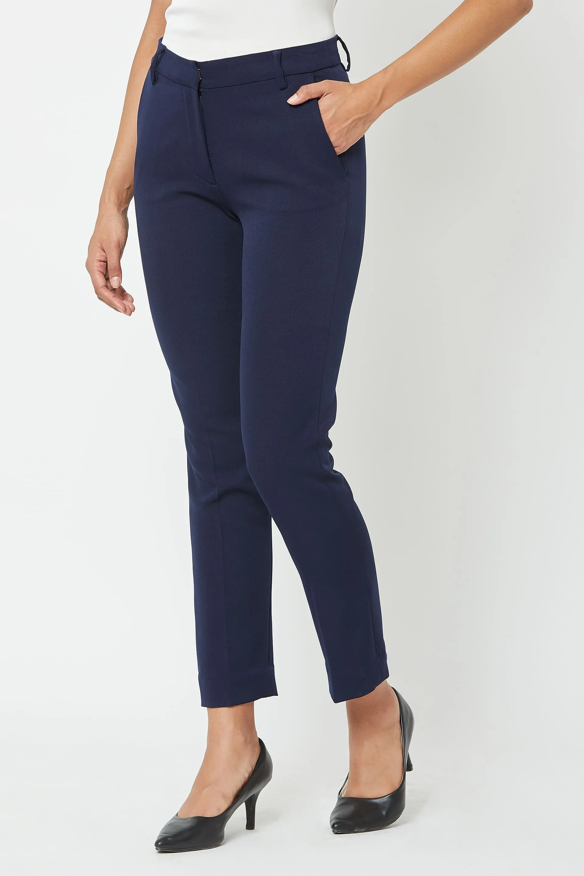 Earnest Mid Rise Slim Pant - Navy Blue sold by Salt Attire product image thumbnail 2