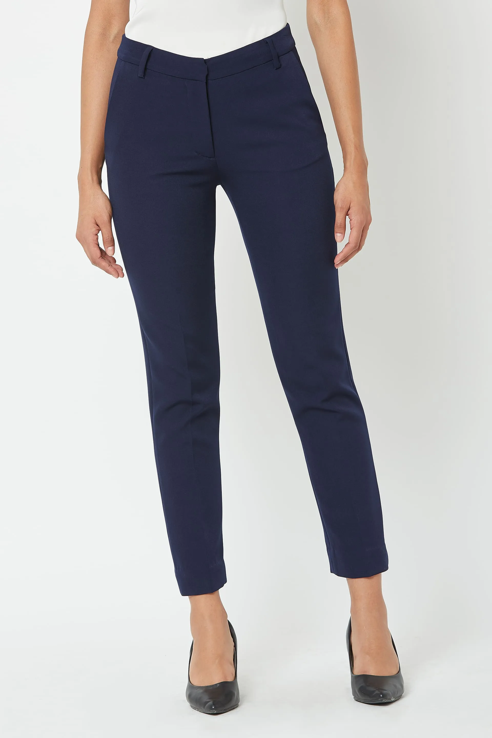 Earnest Mid Rise Slim Pant - Navy Blue sold by Salt Attire