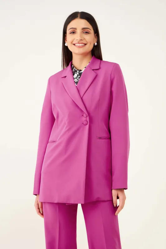 Boston Single Breasted Blazer - Fuchsia Pink sold by Salt Attire