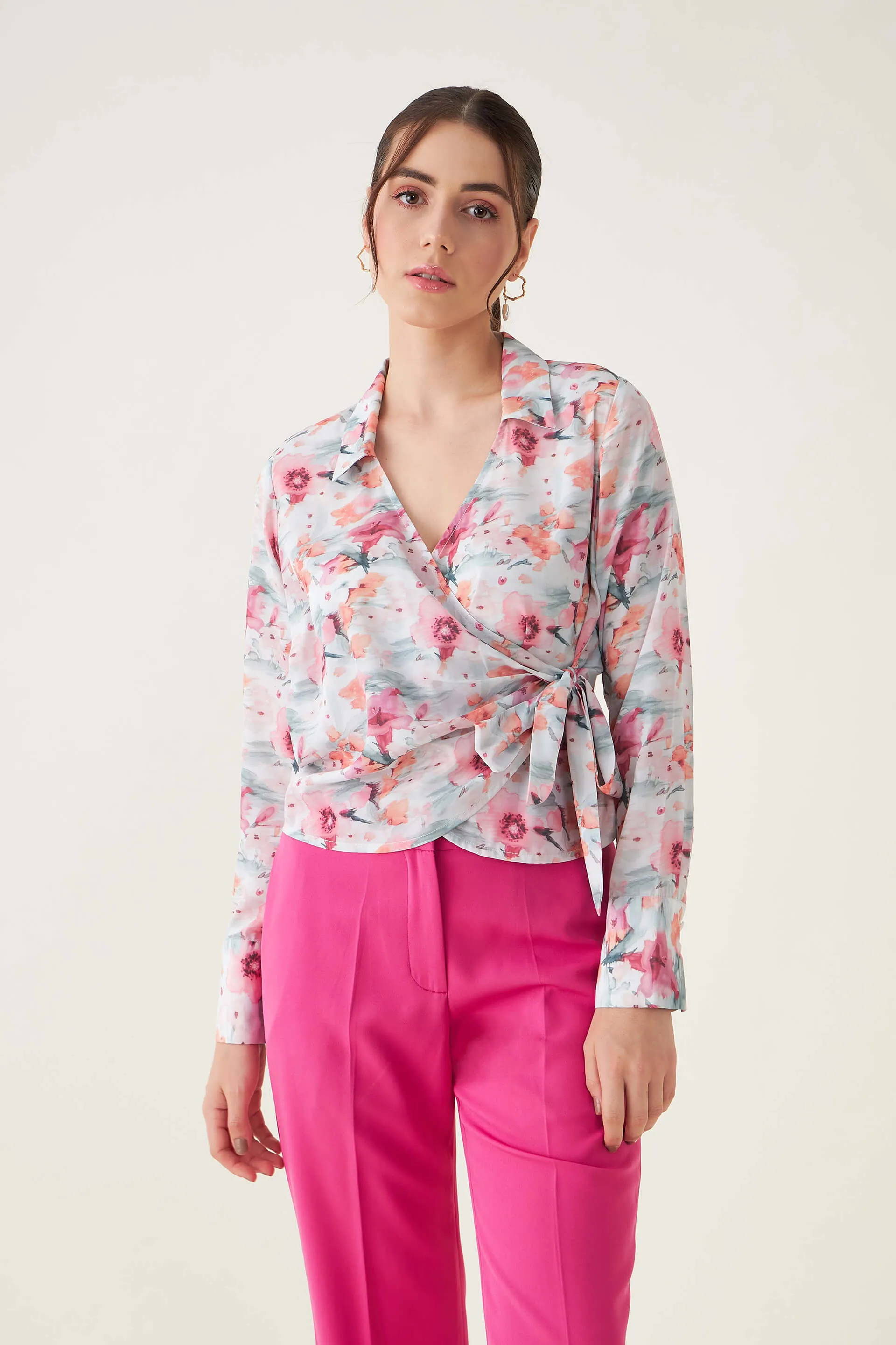 Bella Floral Wrap Top - Multicolor sold by Salt Attire