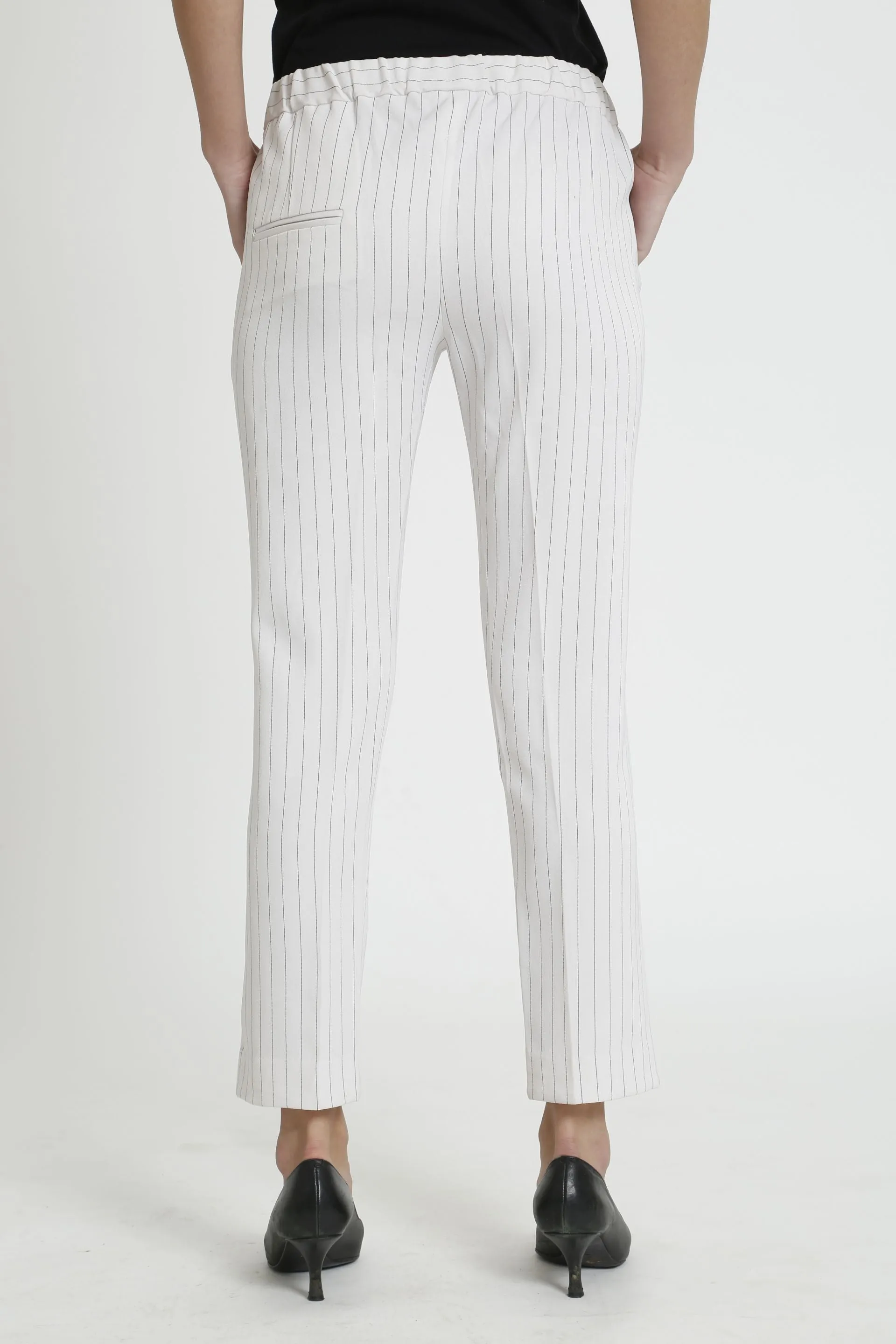 Beacon Striped High Rise Pants - White/Black sold by Salt Attire product image thumbnail 3