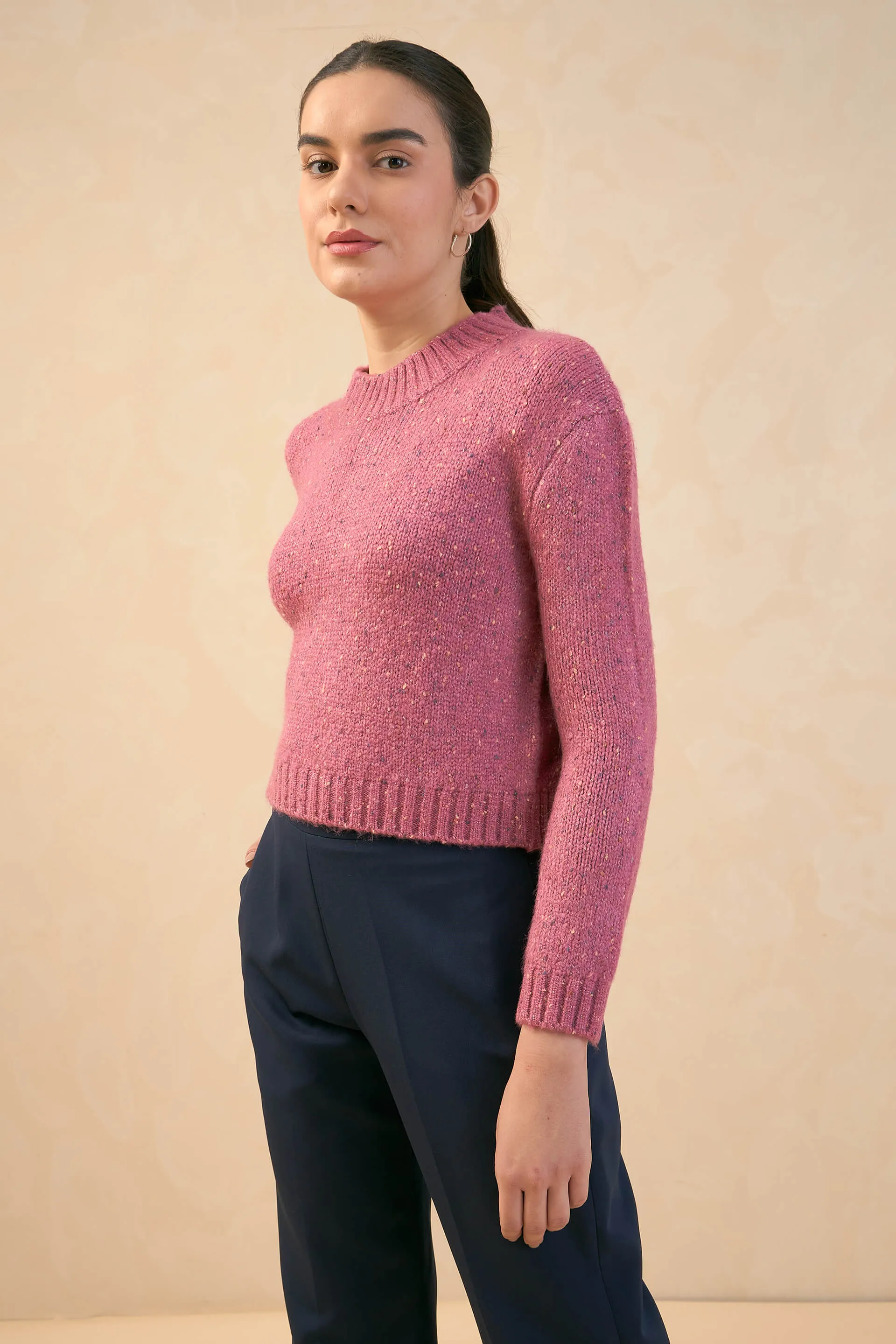 Eloise Melange Knit Sweater - Rose Pink sold by Salt Attire product image thumbnail 2