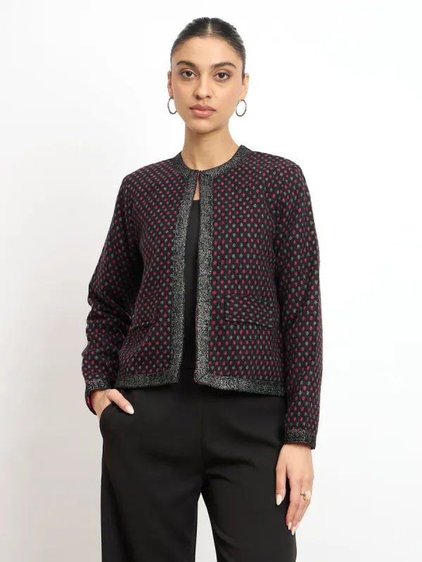 Barberry Front Open Short Jacket - Black sold by Salt Attire