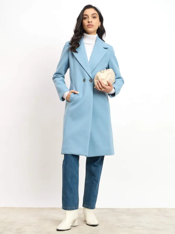 Lauren Notch Collared Coat - Pastel Blue sold by Salt Attire