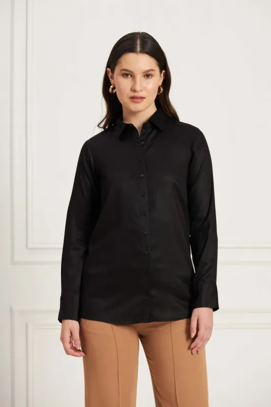 Pristine-Black Button Down Shirt - Black sold by Salt Attire