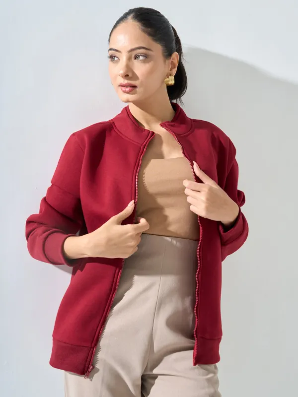 Milly Zip-Up Jacket - Wine sold by Salt Attire