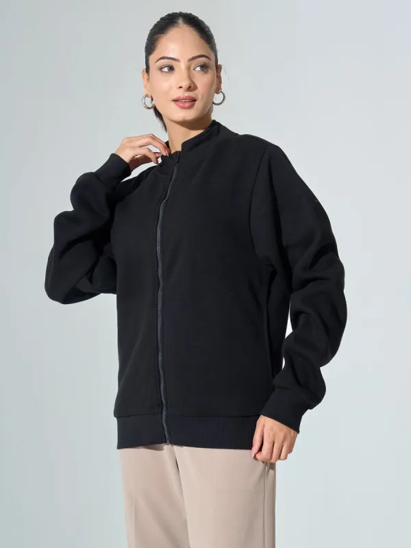 Milly Zip-Up Jacket - Black sold by Salt Attire