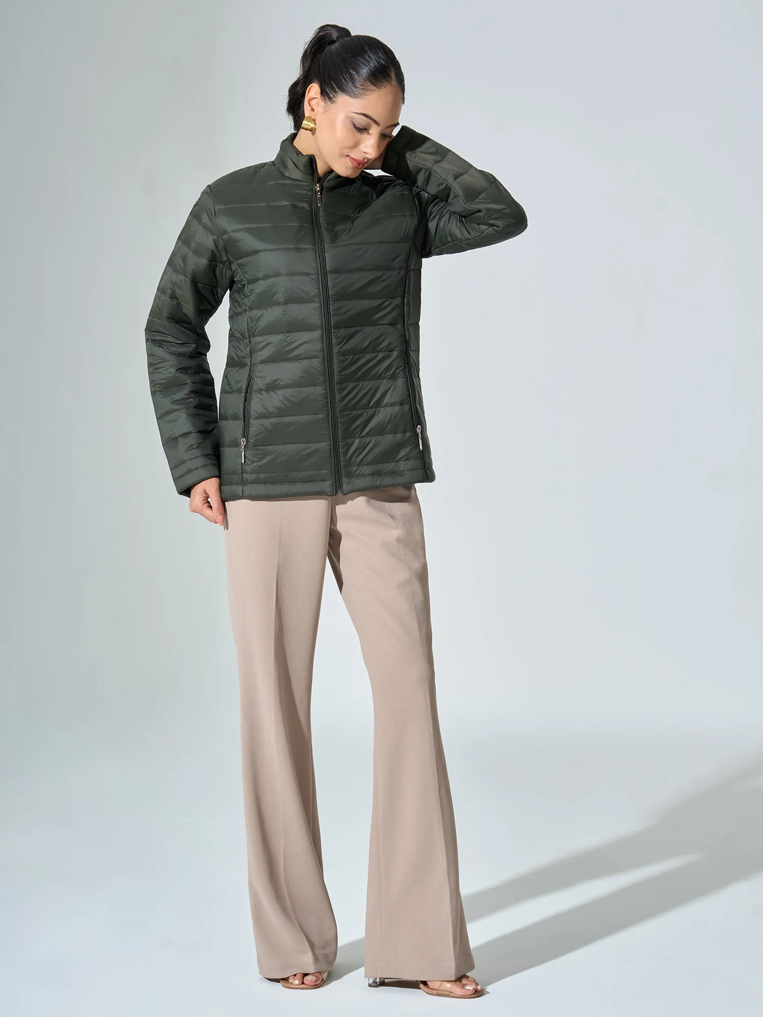 Maeve-Olive Puffer Jacket - Olive Green sold by Salt Attire product image thumbnail 5