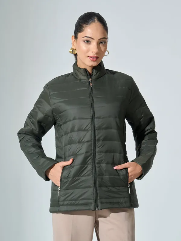 Maeve-Olive Puffer Jacket - Olive Green sold by Salt Attire
