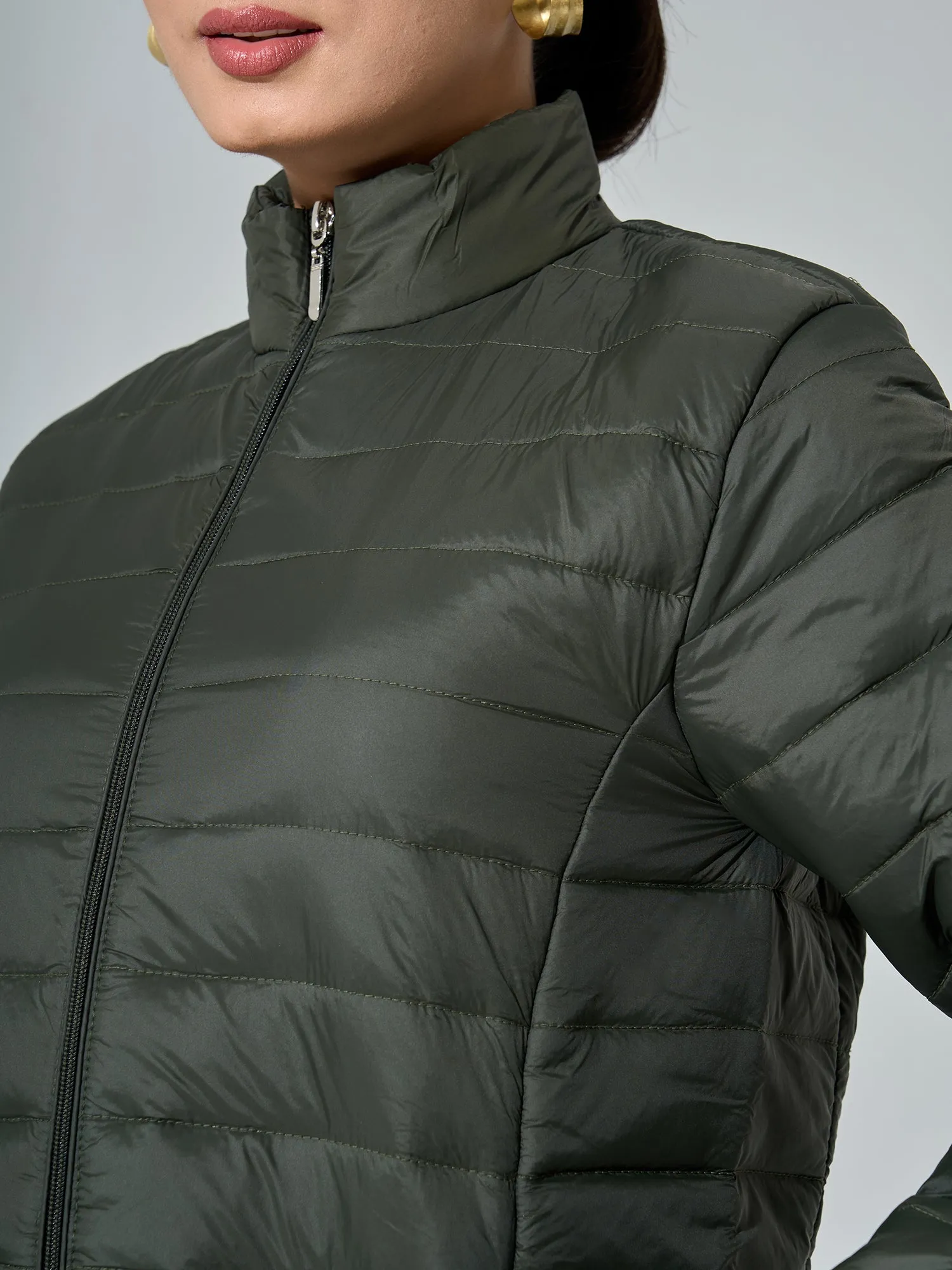 Maeve-Olive Puffer Jacket - Olive Green sold by Salt Attire product image thumbnail 2