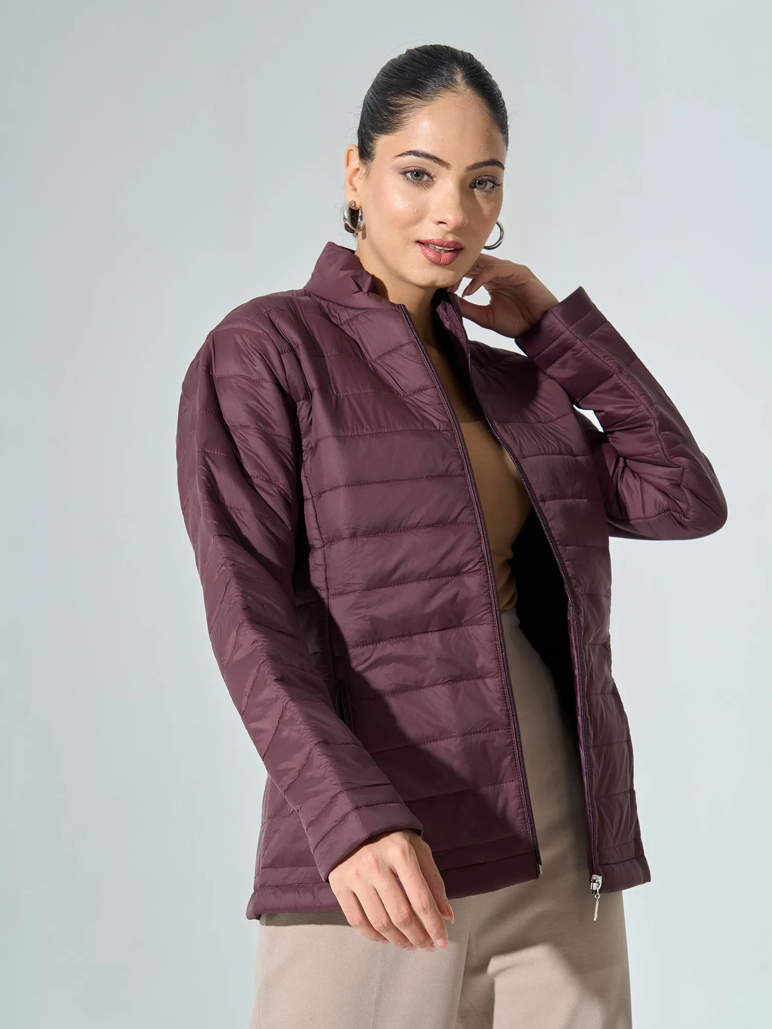 Maeve-Maroon Puffer Jacket - Maroon sold by Salt Attire