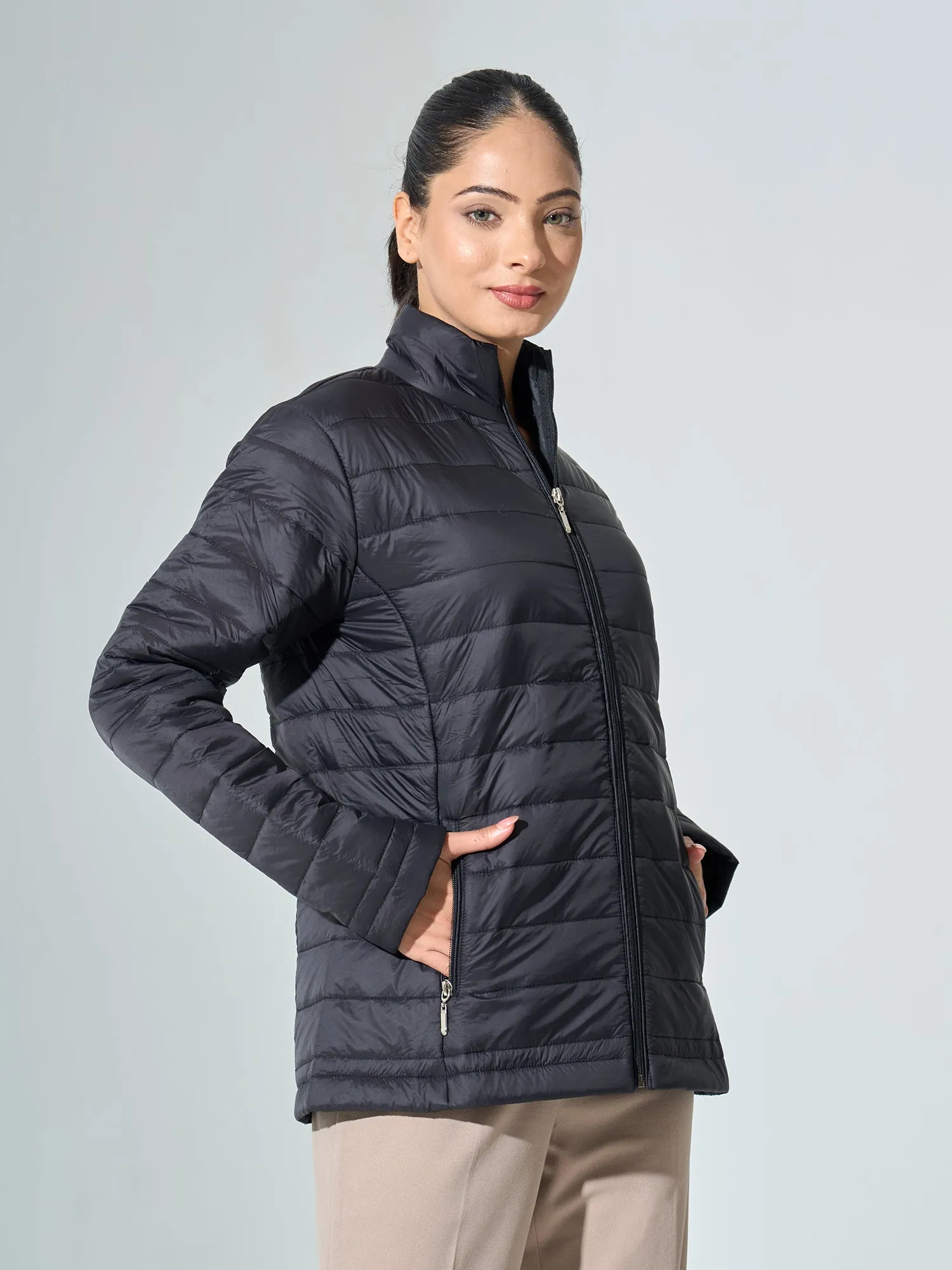 Maeve-Black Puffer Jacket - Black sold by Salt Attire product image thumbnail 3