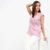 Guava Smoothie Contrast piping top - Light Pink sold by Salt Attire