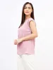 Guava Smoothie Contrast piping top - Light Pink sold by Salt Attire