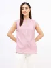 Guava Smoothie Contrast piping top - Light Pink sold by Salt Attire