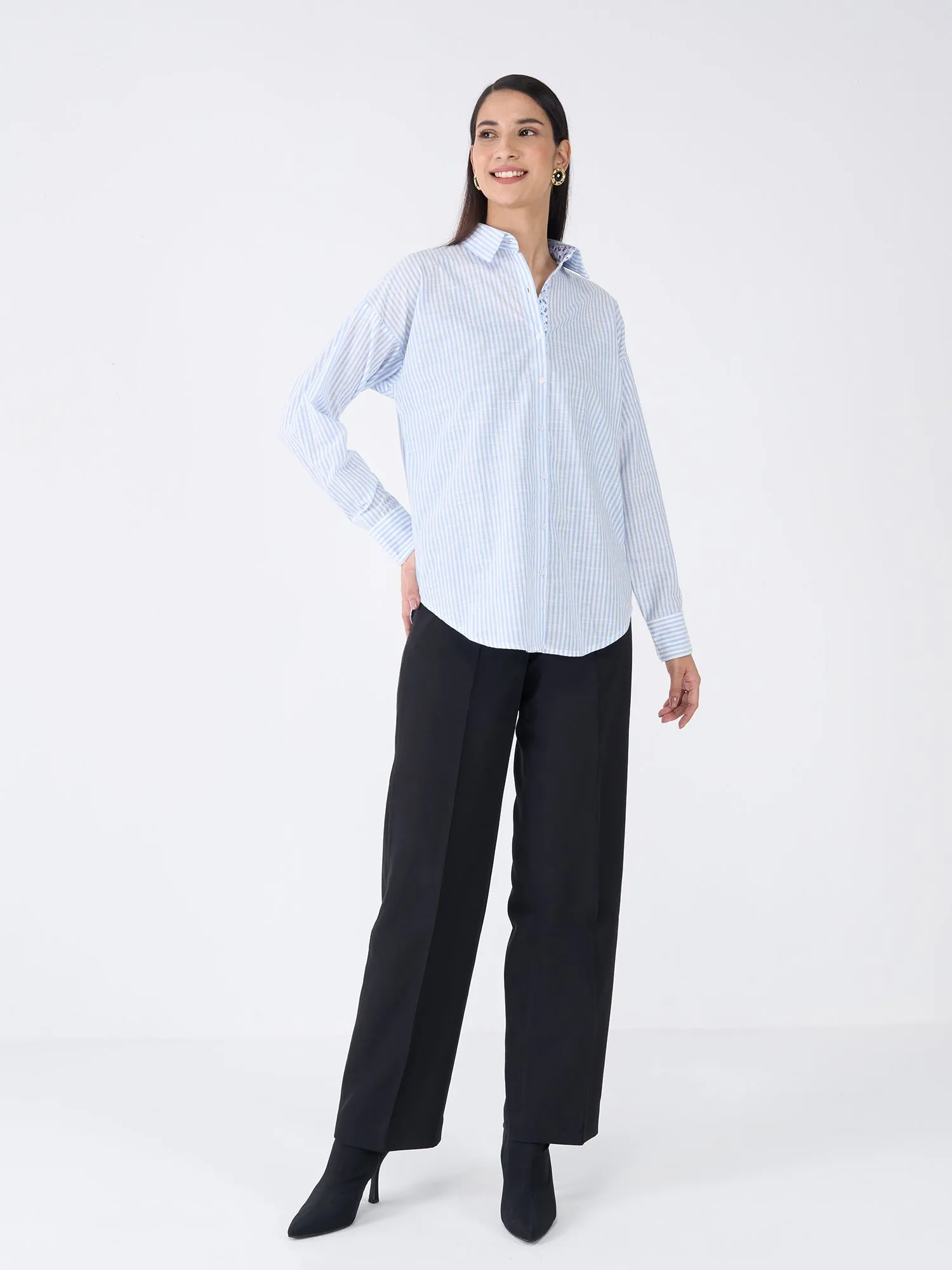 Coasta Striped Button Down Shirt - White & Blue sold by Salt Attire product image thumbnail 2