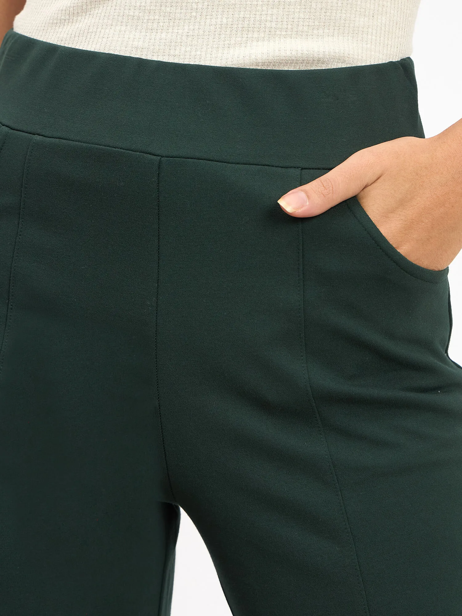 Flex Pull On Slim Jeggings - Dark Green sold by Salt Attire product image thumbnail 5
