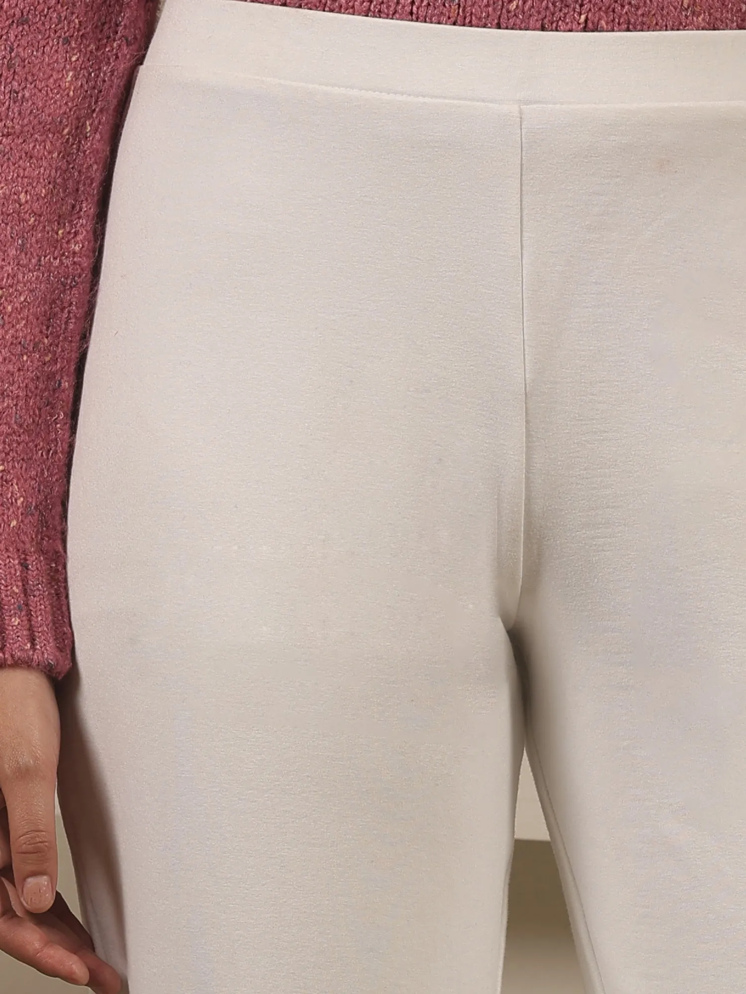 Airy Pull On Straight Jeggings - White sold by Salt Attire product image thumbnail 4