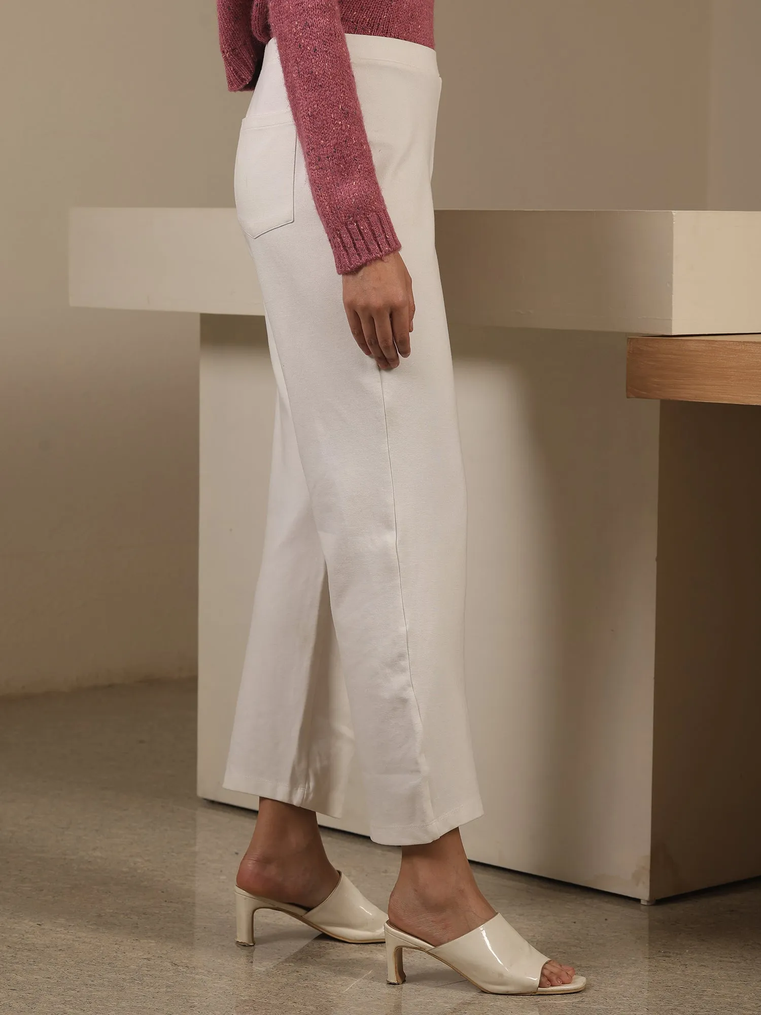 Airy Pull On Straight Jeggings - White sold by Salt Attire product image thumbnail 5