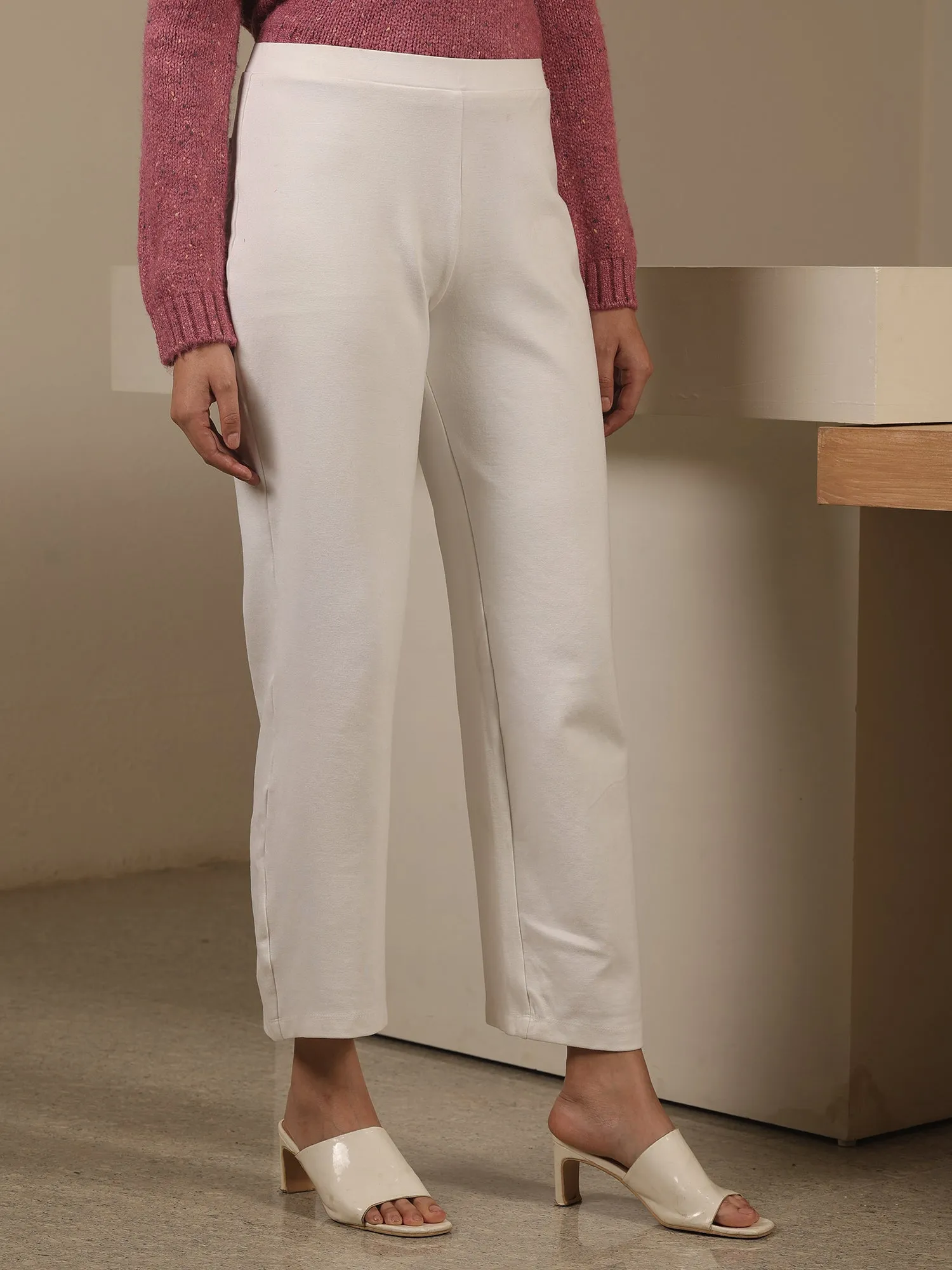 Airy Pull On Straight Jeggings - White sold by Salt Attire product image thumbnail 3