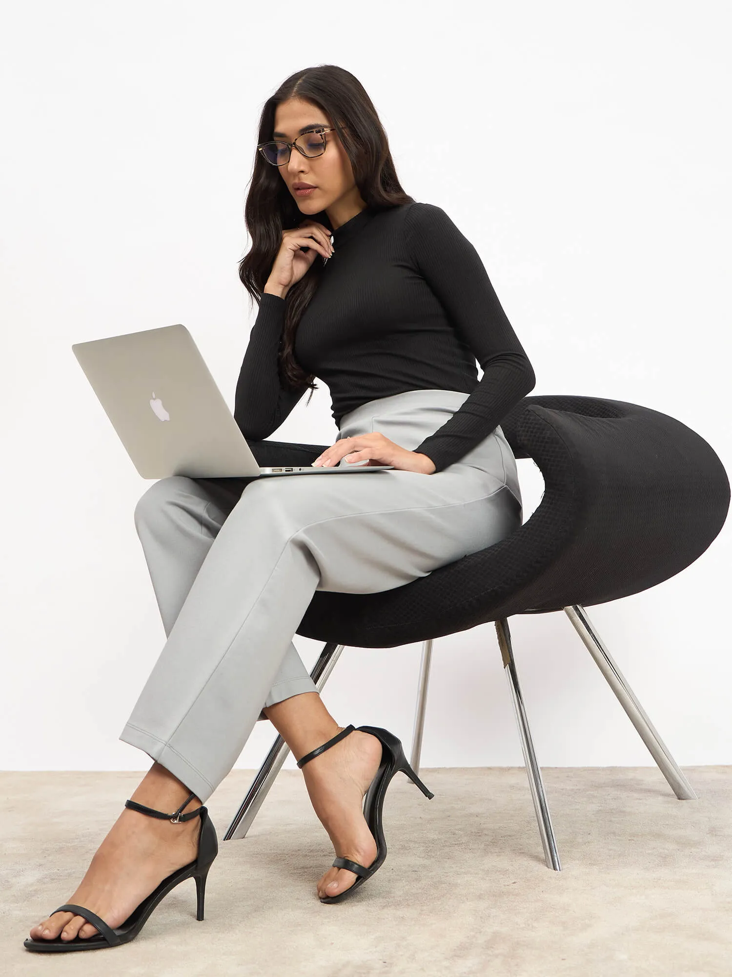 Airy Pull On Straight Jeggings - Grey sold by Salt Attire product image thumbnail 4