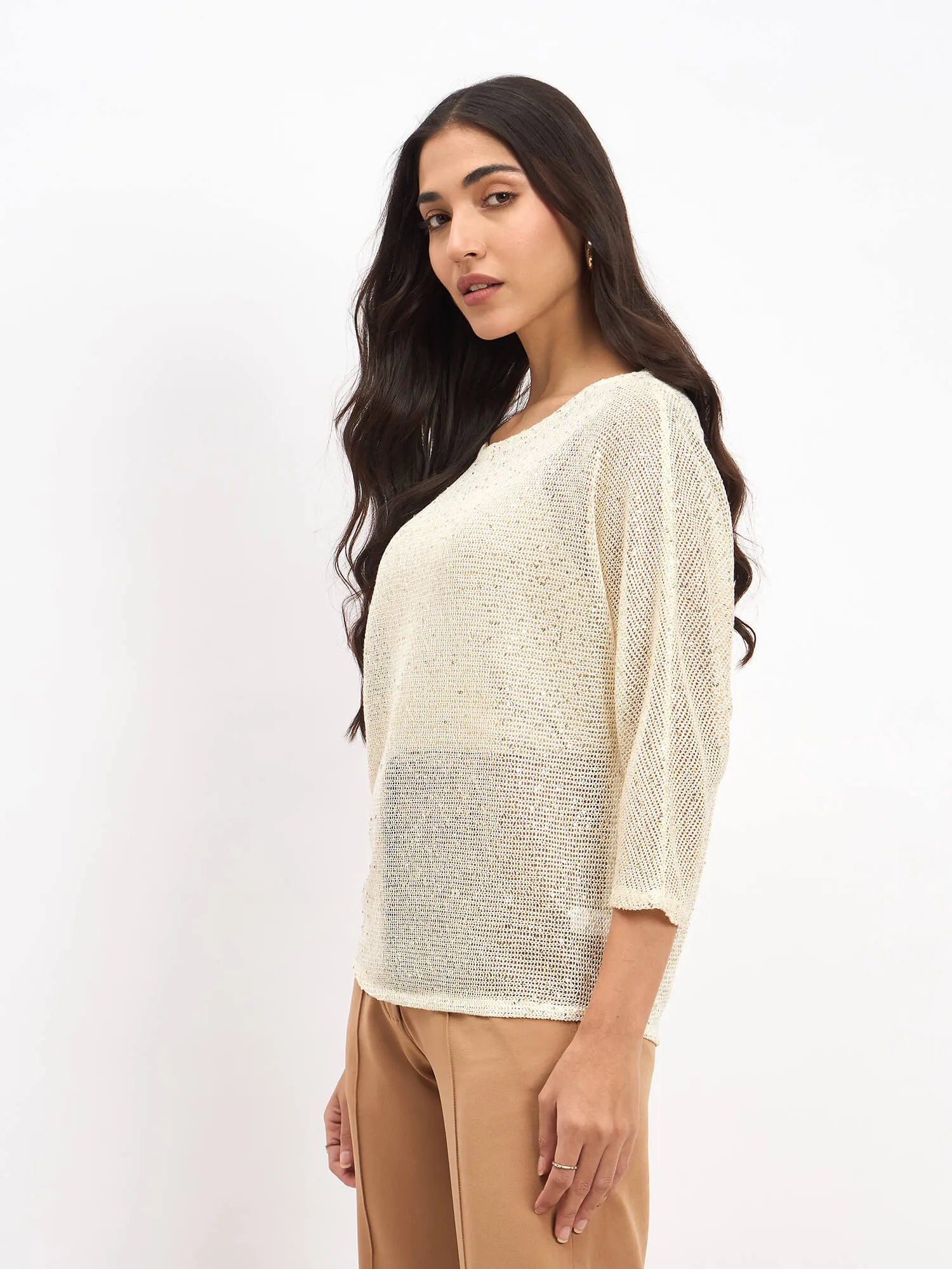 Eileen Dolman Sleeve Top - Ivory sold by Salt Attire product image thumbnail 3