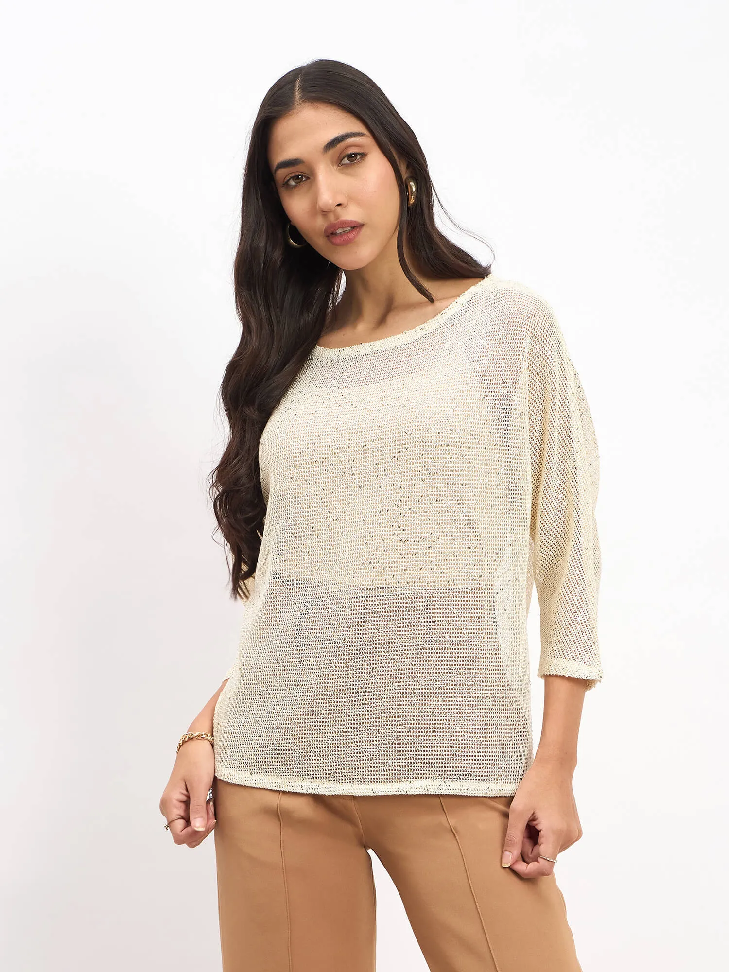 Eileen Dolman Sleeve Top - Ivory sold by Salt Attire