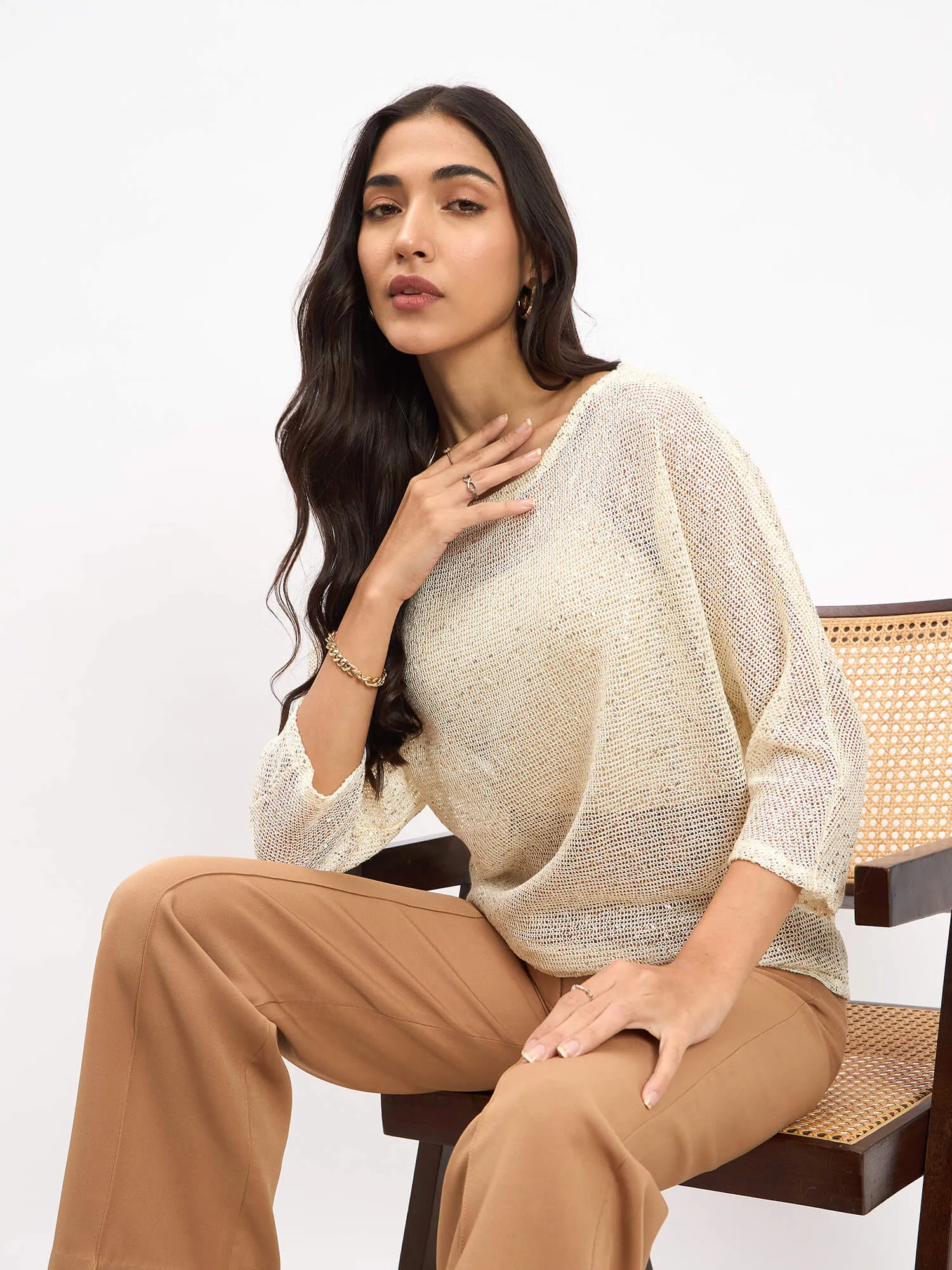 Eileen Dolman Sleeve Top - Ivory sold by Salt Attire product image thumbnail 2