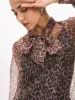 Dion Animal Print Organza Top with Camisole - Multi sold by Salt Attire