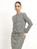 Susie Button Down Short Jacket - Black & White sold by Salt Attire
