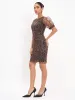 Parker Animal Print Shift Dress - Black & Brown sold by Salt Attire