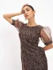 Parker Animal Print Shift Dress - Black & Brown sold by Salt Attire
