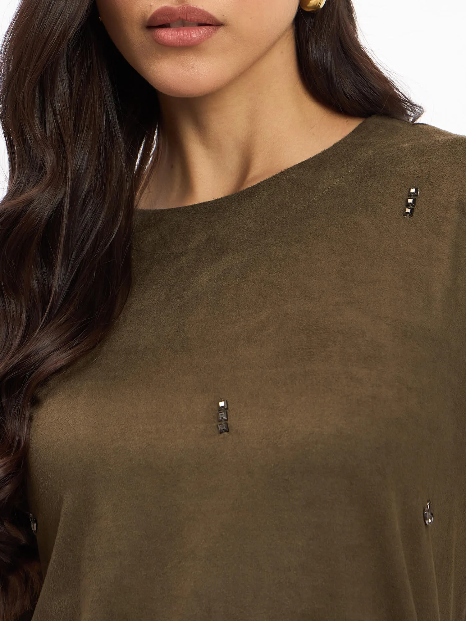 Macy Embellished Shift Dress - Olive sold by Salt Attire product image thumbnail 3