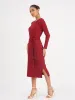 Agnes Longline Rib Knit Dress - Red sold by Salt Attire