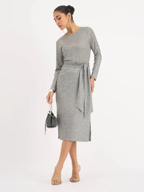 Agnes Longline Rib Knit Dress - Grey sold by Salt Attire