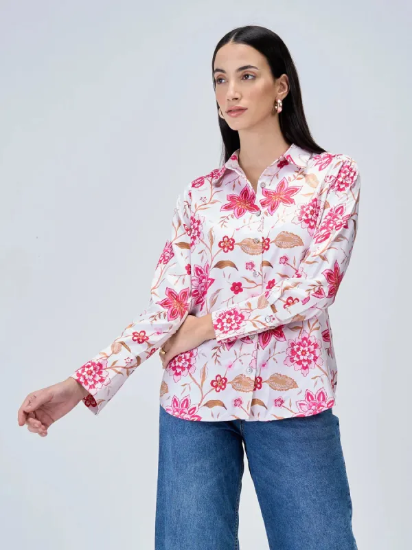 Aurelia Printed Satin Shirt - Multicolor sold by Salt Attire