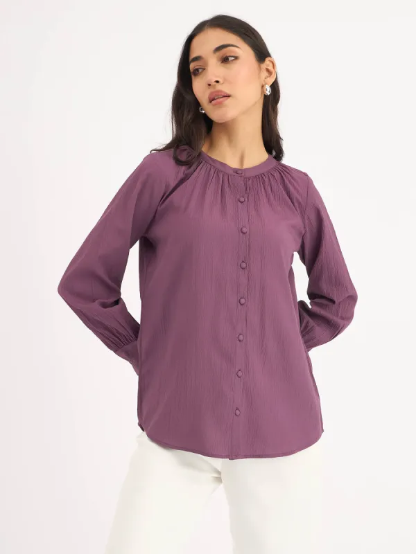 Florian Floral Button Down Top - Purple sold by Salt Attire