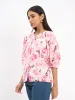 Flake Button Down Top - Pink & White sold by Salt Attire