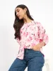 Flake Button Down Top - Pink & White sold by Salt Attire