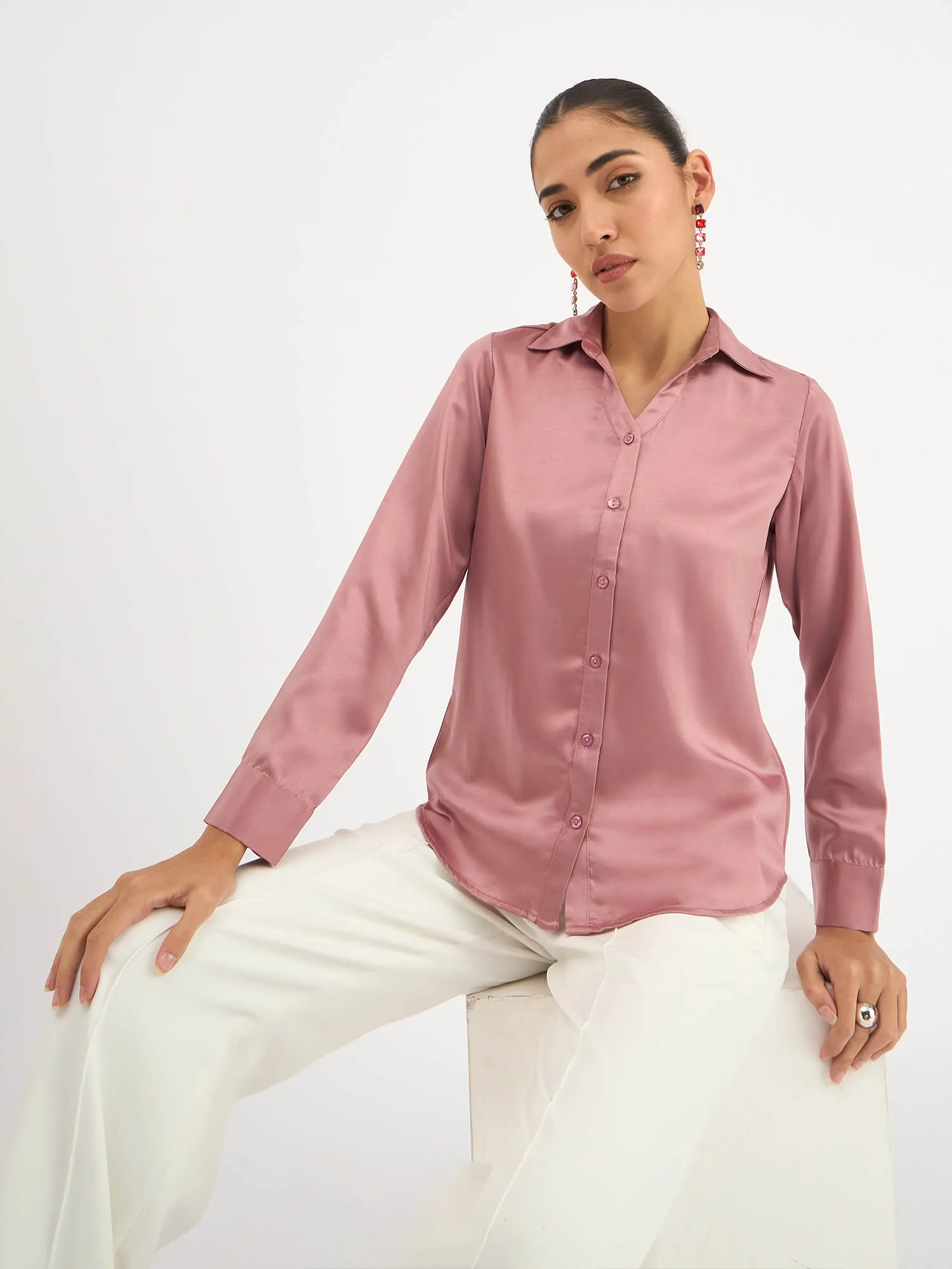 Royal Button Down Shirt - Mauve sold by Salt Attire product image thumbnail 3