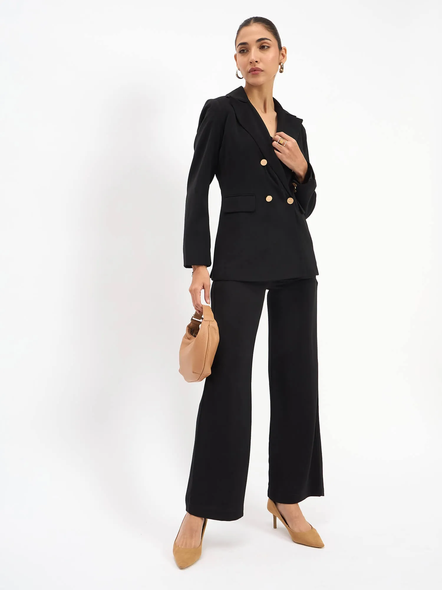 Marco Double Breasted Suit Set - Black sold by Salt Attire