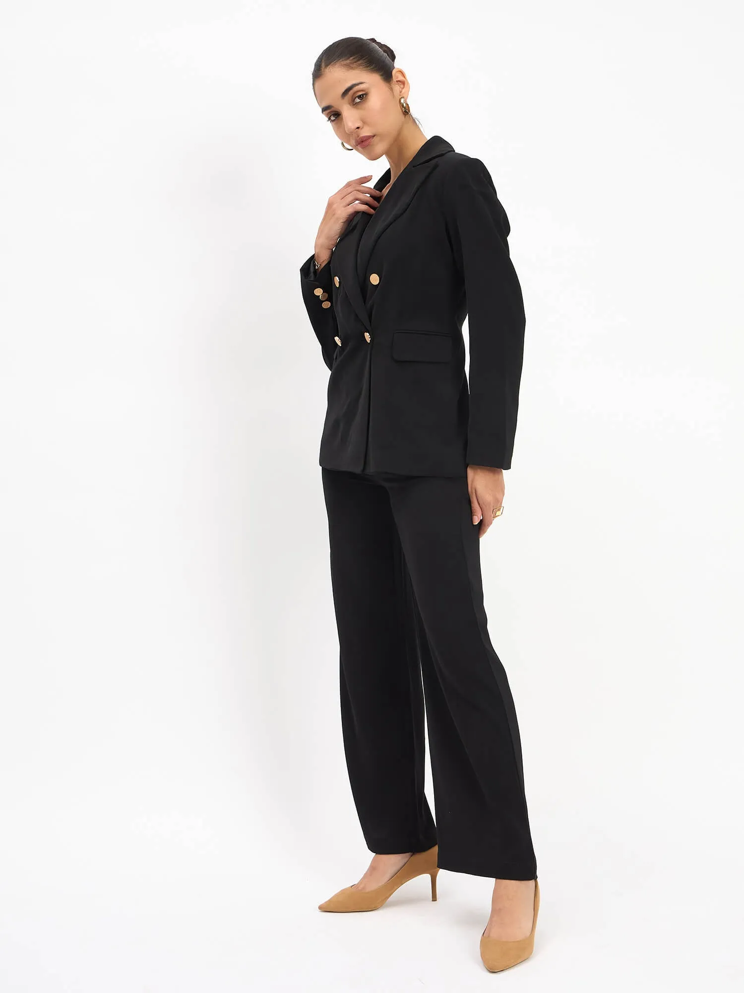 Marco Double Breasted Suit Set - Black sold by Salt Attire product image thumbnail 5