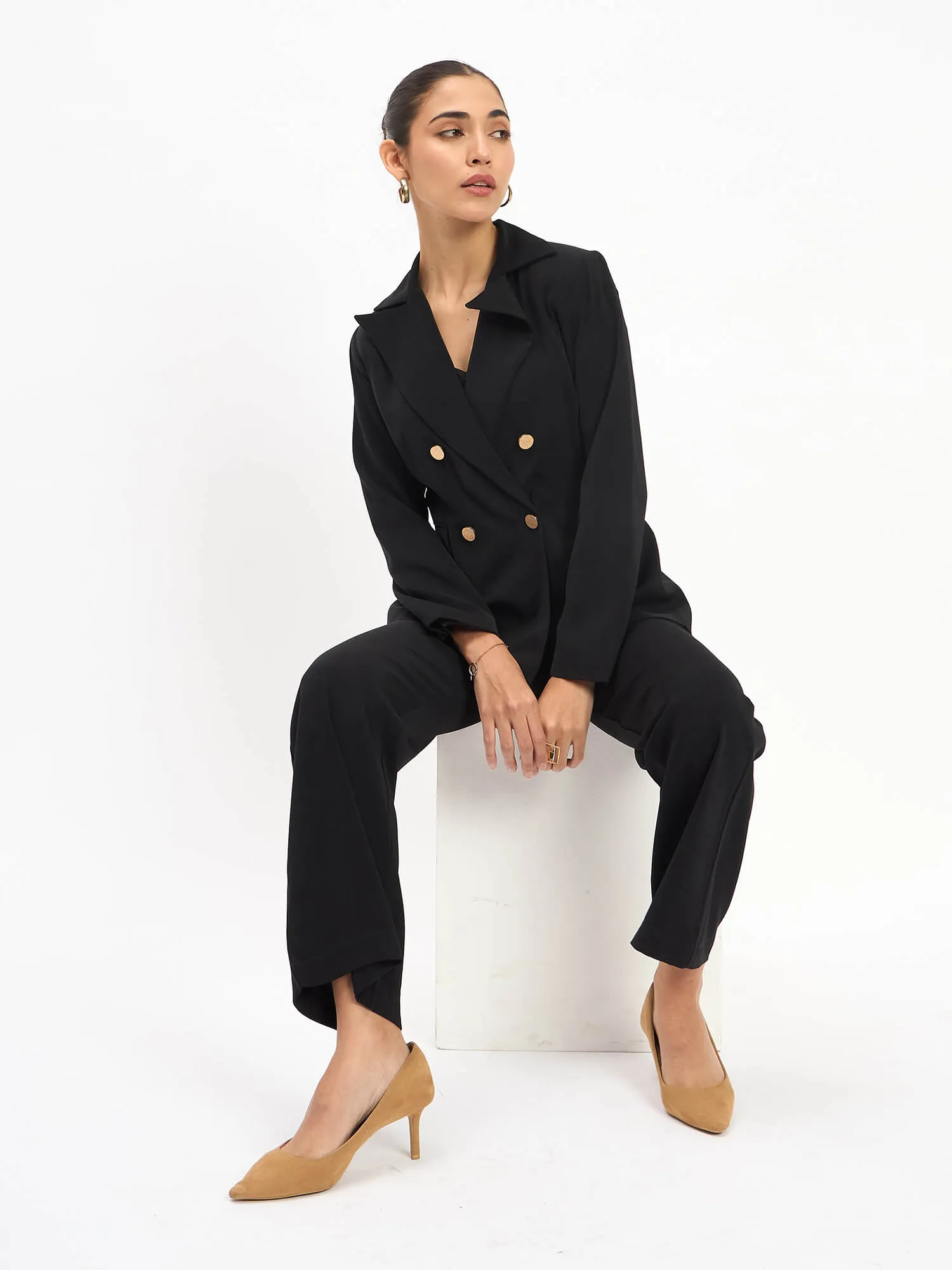 Marco Double Breasted Suit Set - Black sold by Salt Attire product image thumbnail 2