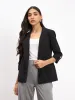 Ecuador Rolled-Up Sleeves Blazer - Black sold by Salt Attire