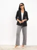 Ecuador Rolled-Up Sleeves Blazer - Black sold by Salt Attire
