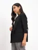 Ecuador Rolled-Up Sleeves Blazer - Black sold by Salt Attire