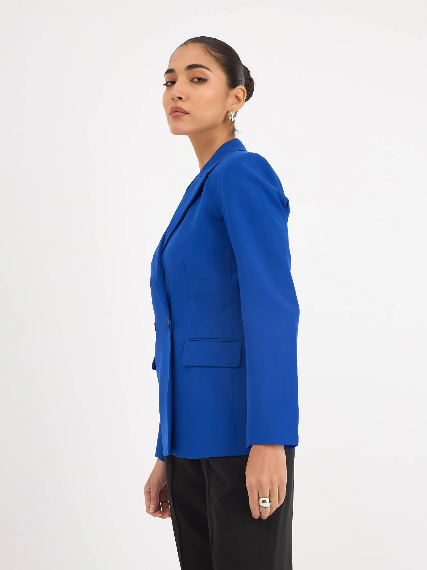 Dominant Double-Breasted Blazer - Electric Blue sold by Salt Attire product image thumbnail 4