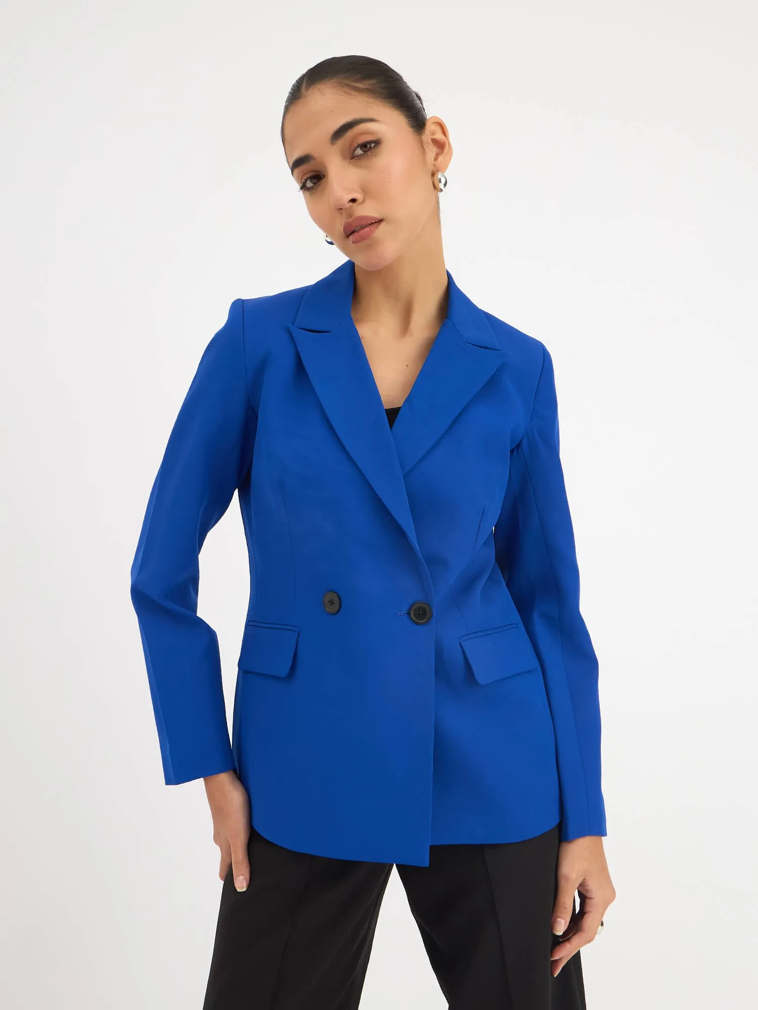 Dominant Double-Breasted Blazer - Electric Blue sold by Salt Attire